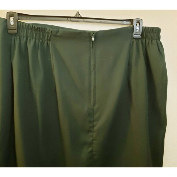 Vintage Danielle B Dark Green Faux Wrap Pencil Midi Skirt Sz 22 EUC - Picture 6 of 12